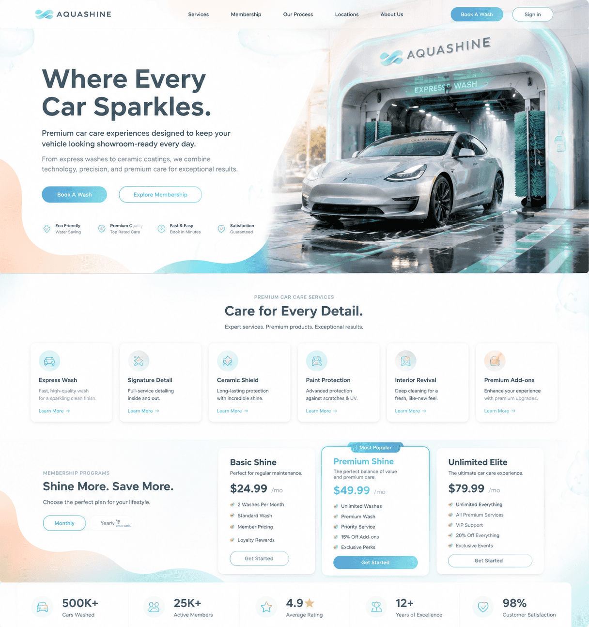Shine Time Car Wash - Car Wash website design preview