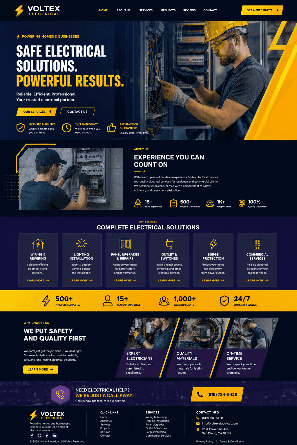 IronClad Electrical Contractors - Electrical Contractor website design preview