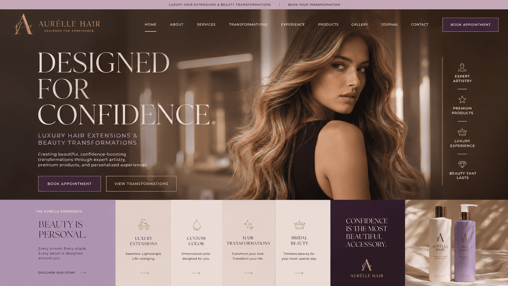 Lumière Hair Studio - Hair Salon website design preview