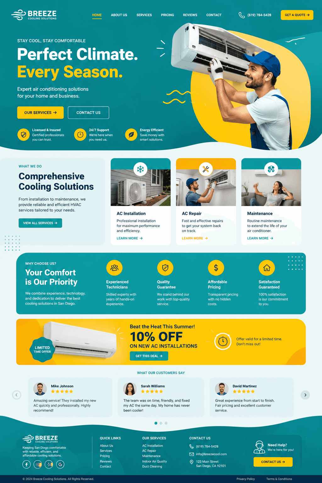 ClimateRight HVAC - HVAC Services website design preview