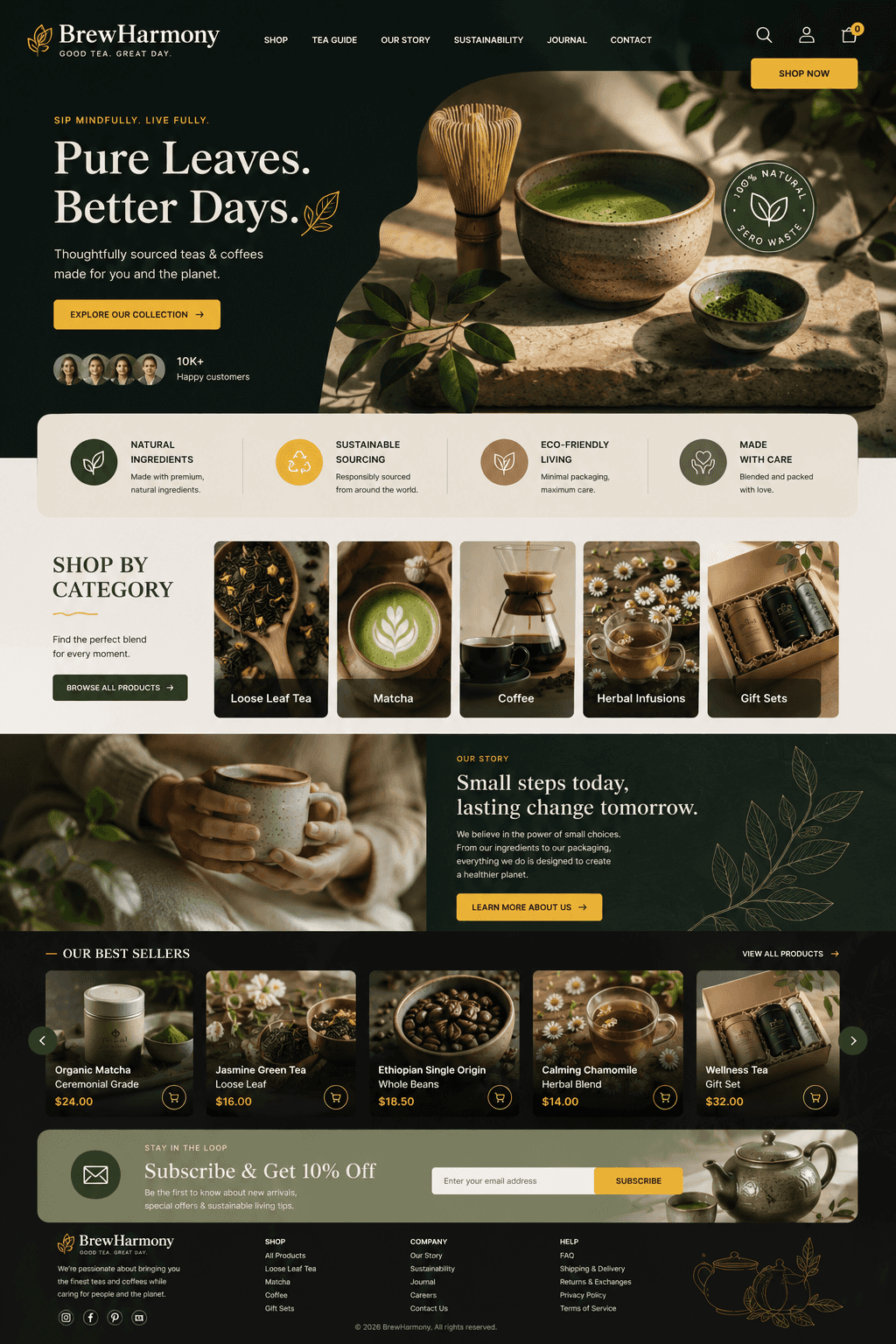 Matcha House - Matcha Bar website design preview