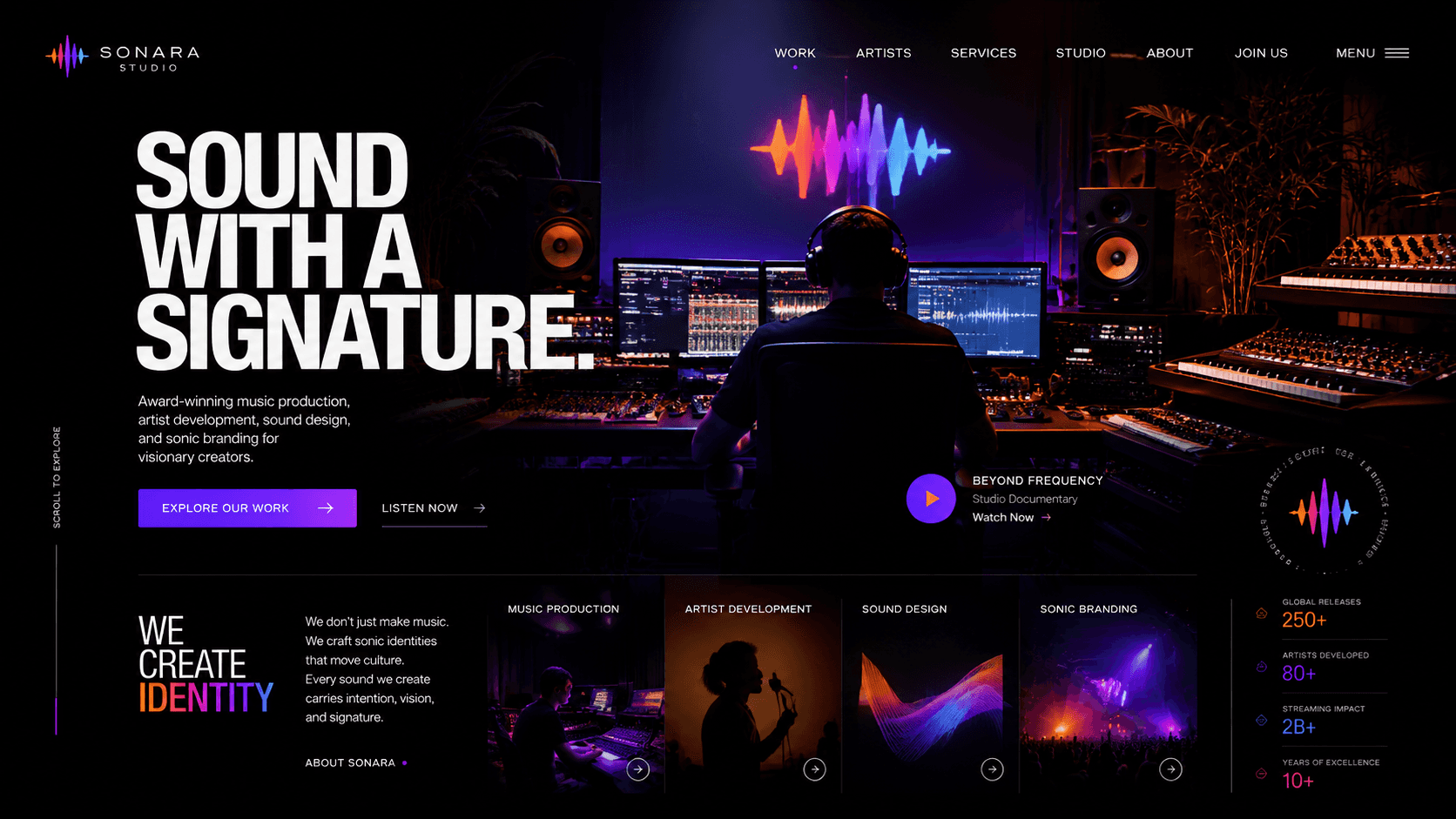Nightshade Records - Music Label website design preview