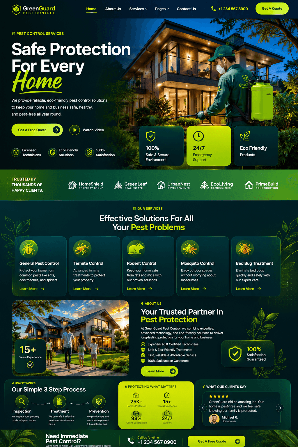 GuardLine Pest Control - Pest Control website design preview