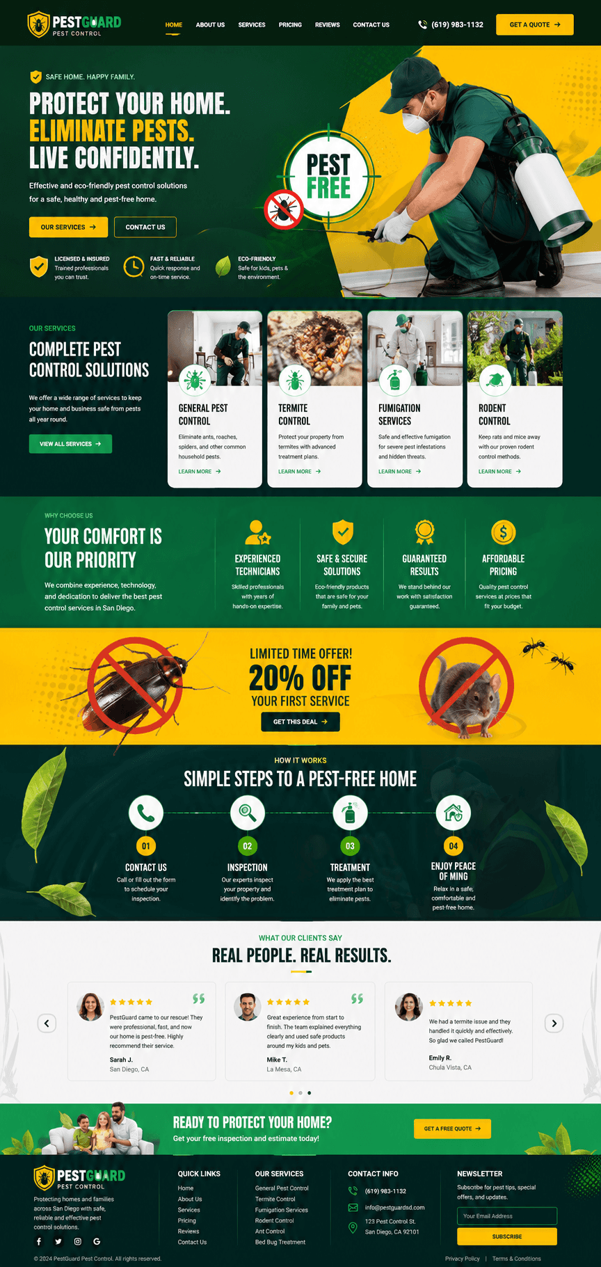 Pest Pros Pest Control - Pest Control website design preview