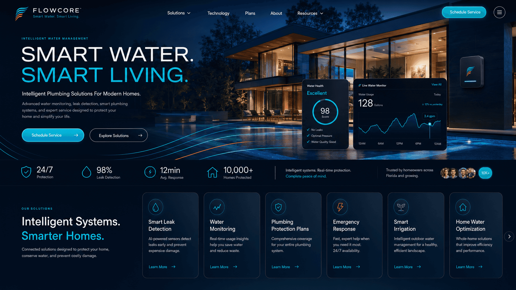 FlowCore - Plumber website design preview