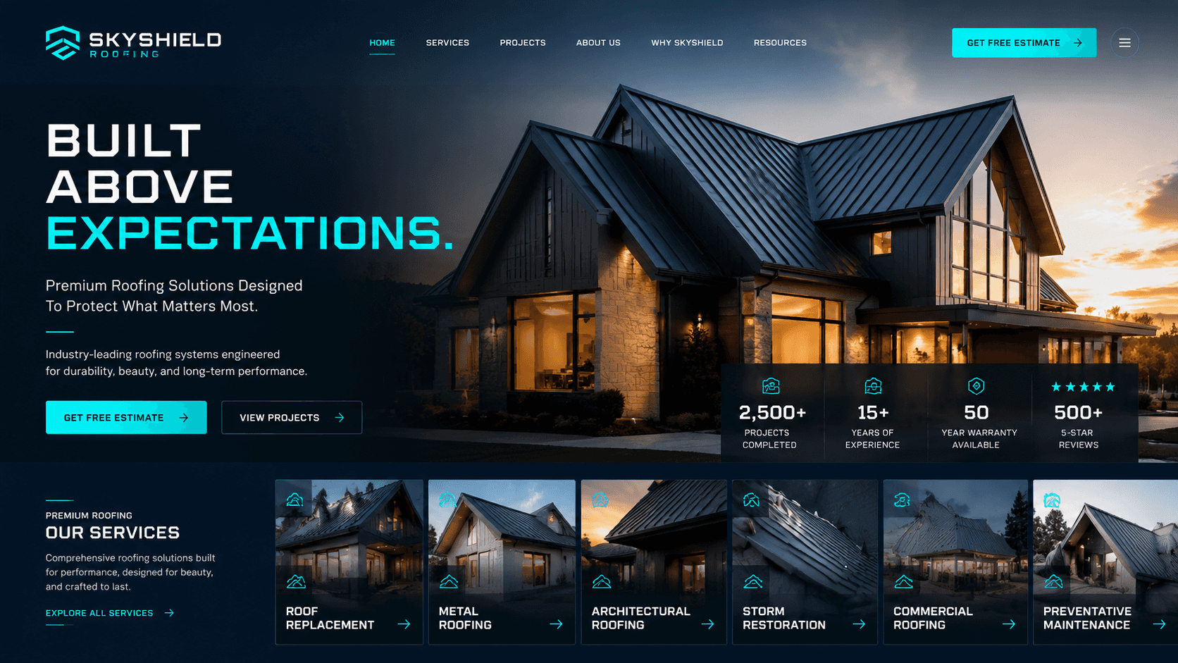 Summit Roofing Co. - Roofing Company website design preview