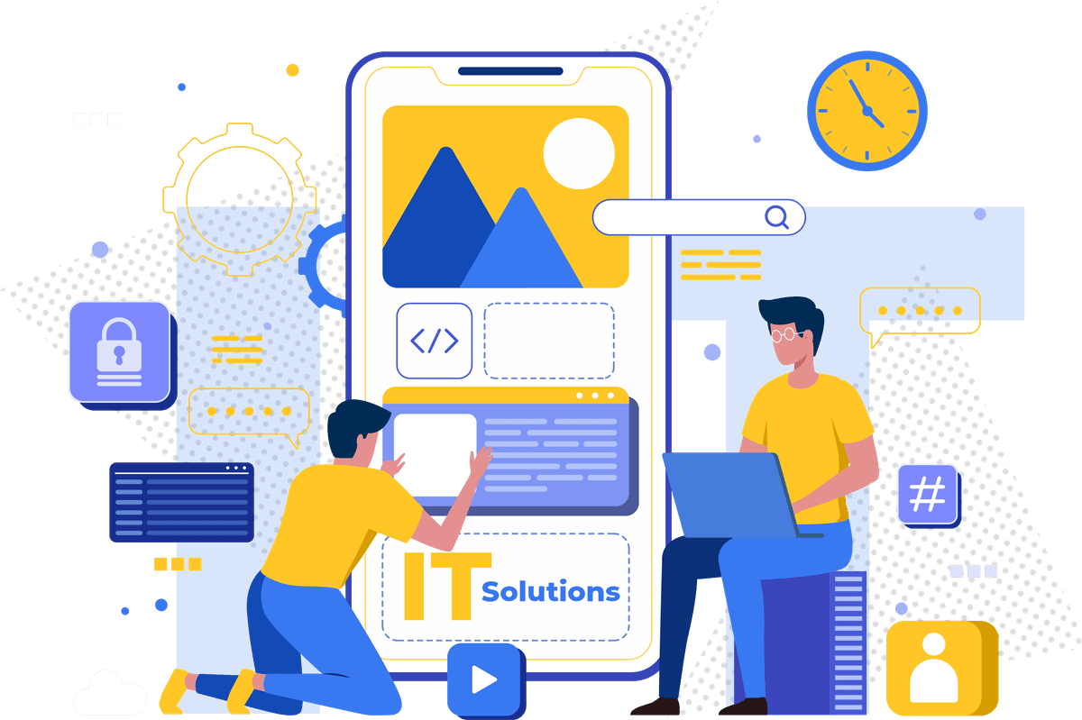 Developer building a website and app interface