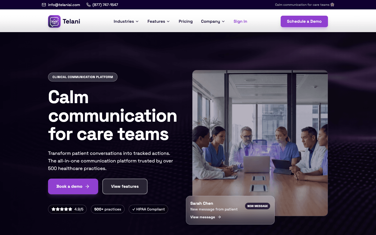 Telani AI website