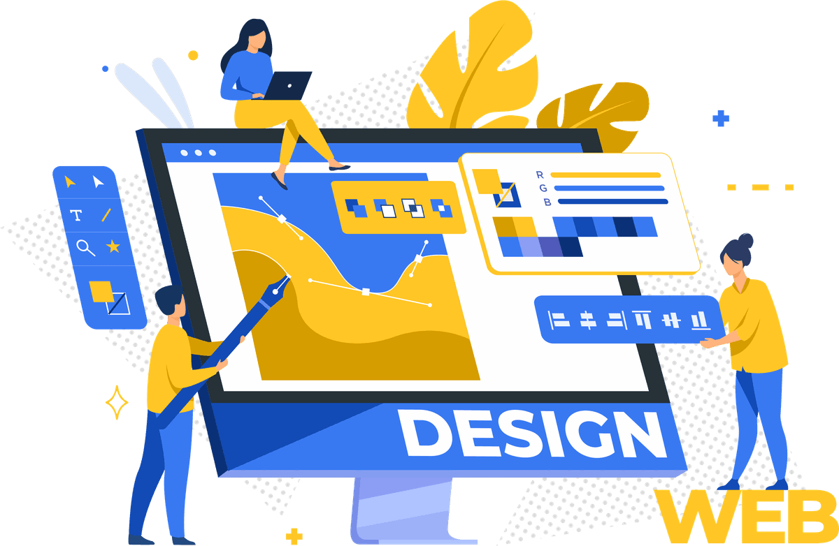 Designers building a brand identity system on screen