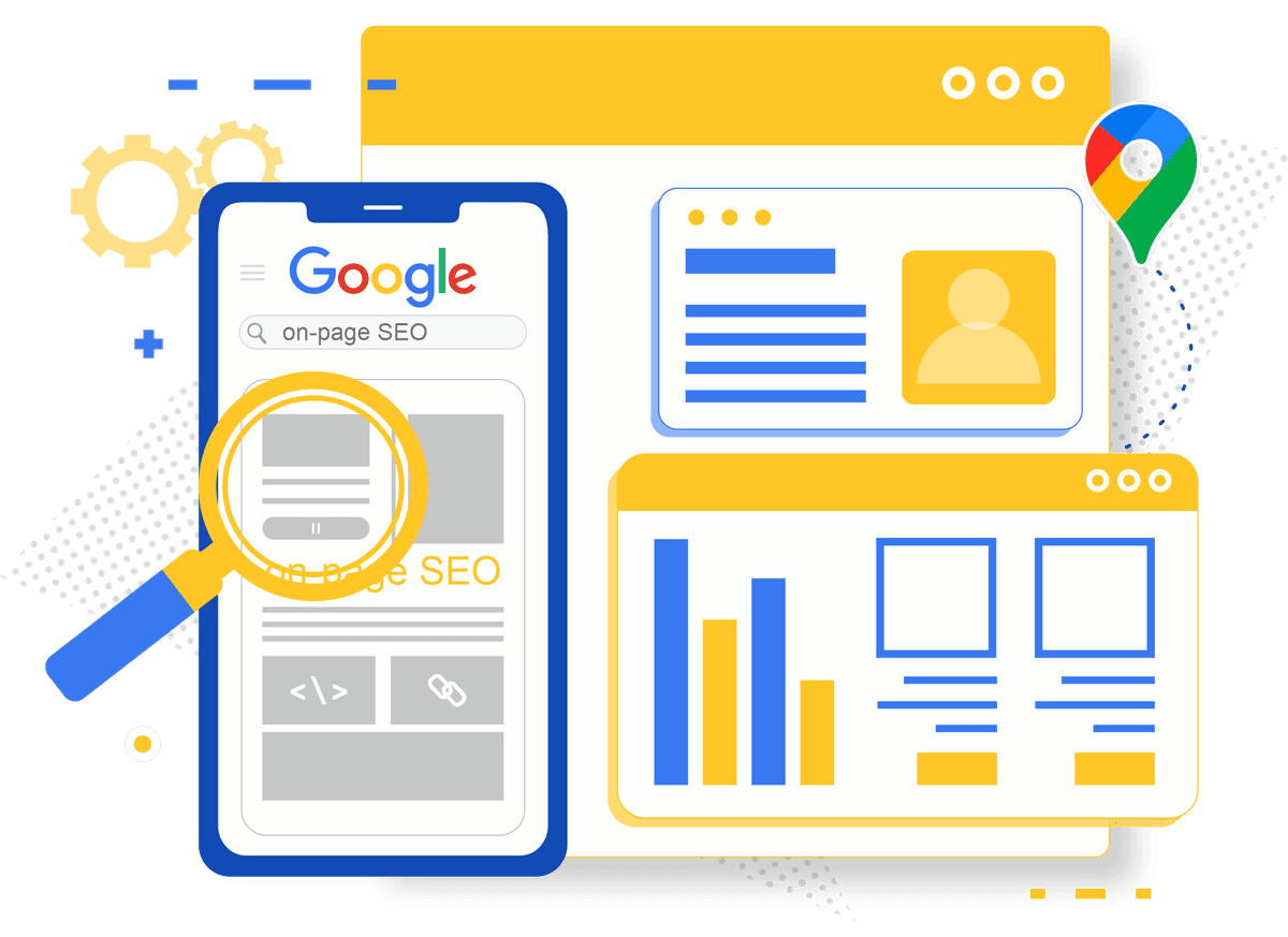 On-page SEO audit shown on a mobile search result