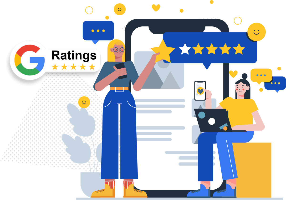 Customers leaving Google ratings and reviews from their phones